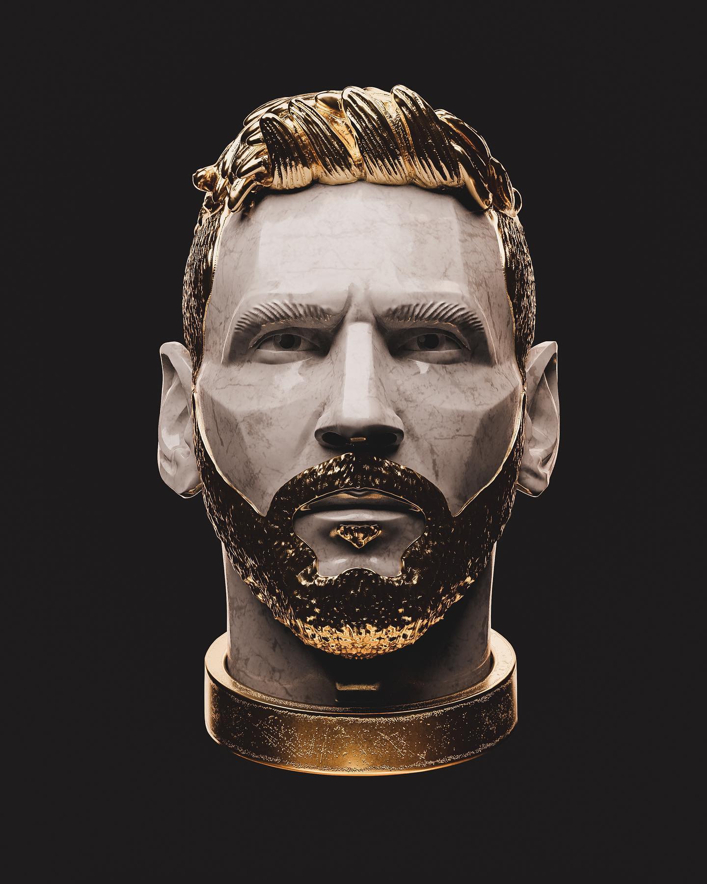 Busto personalizado impreso en 3D con acabado mármol y oro — guía de precios de figuras personalizadas en México